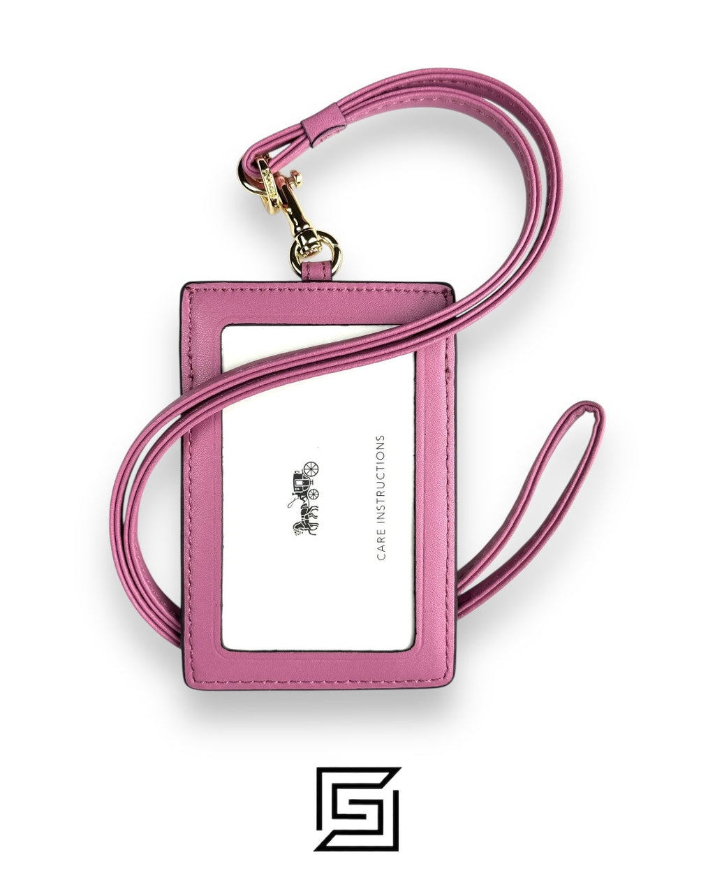 Id Lanyard In Signaure Canvas CZ285 Khaki x Dark Pink