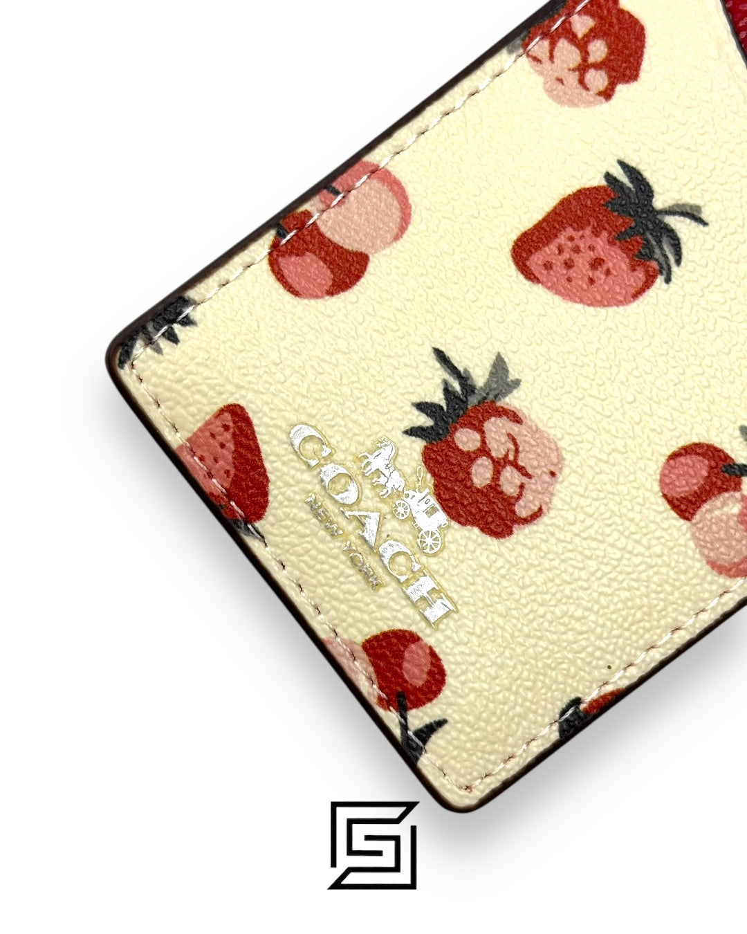 Coach 23679 Fruit Print ID Lanyard Chalk Multi