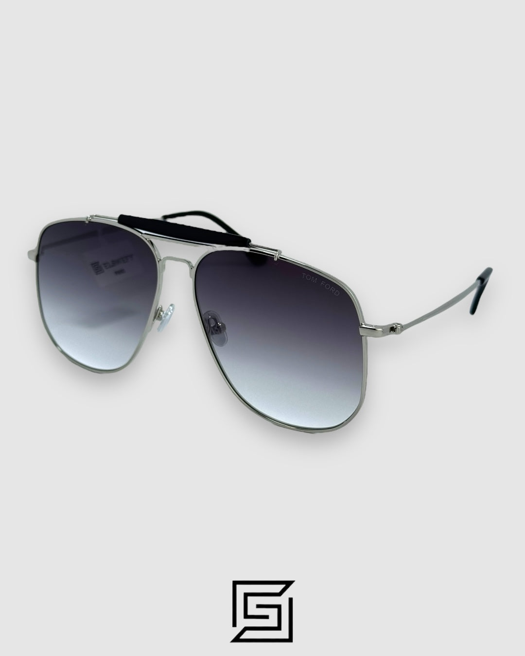 نظارات شمسية TOMFORD TF557 للجنسين - فضي - عدسة رمادية