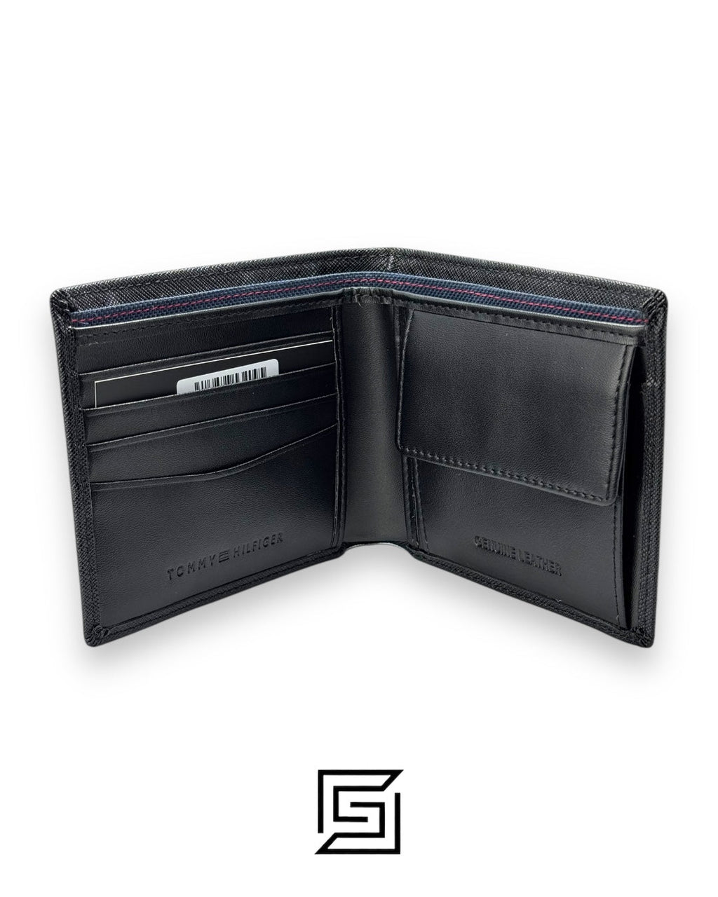 TOMMY SINGLE WALLET  HARD PATTERN WITH TH METAL LOGO/BLACK