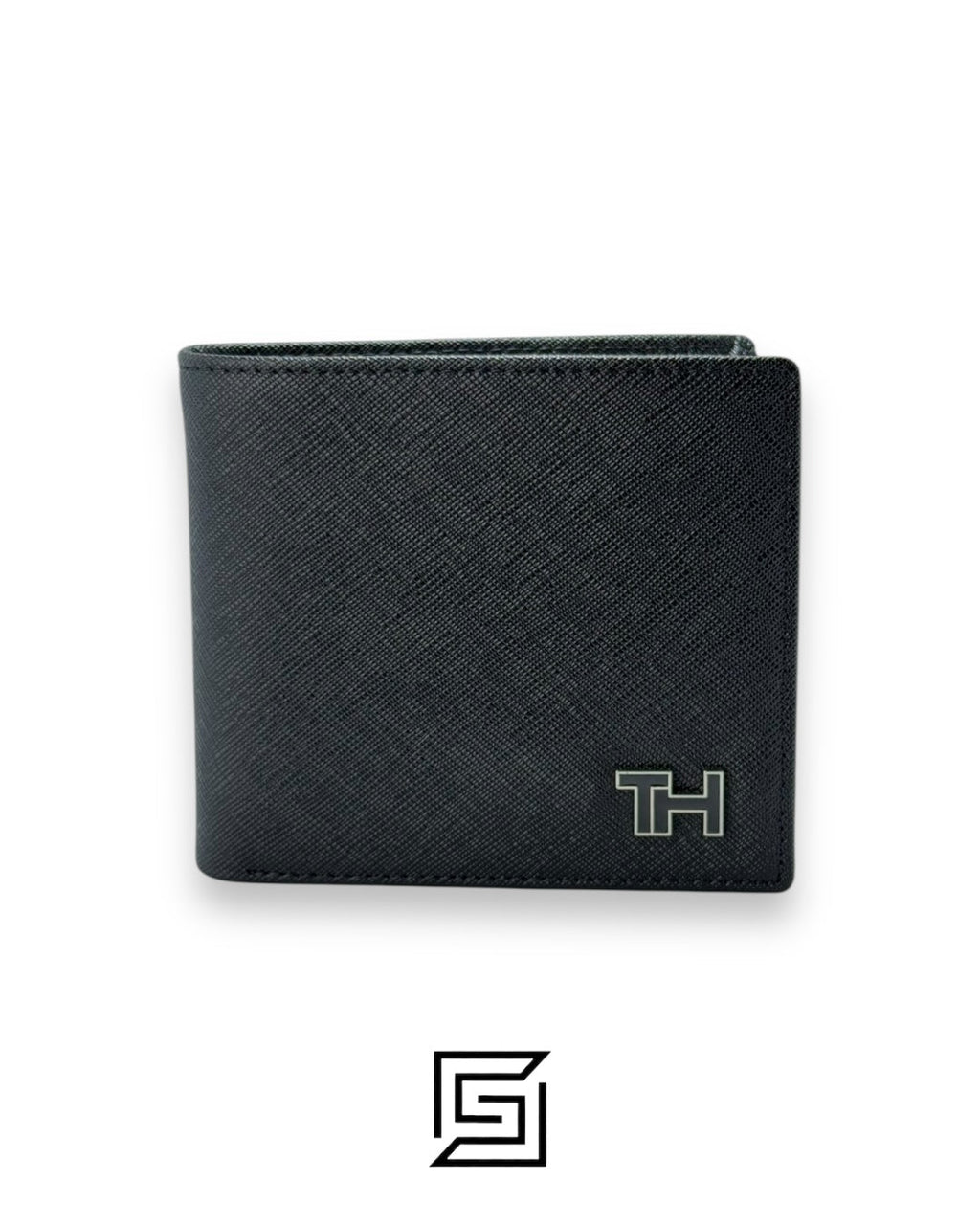 TOMMY SINGLE WALLET  HARD PATTERN WITH TH METAL LOGO/BLACK