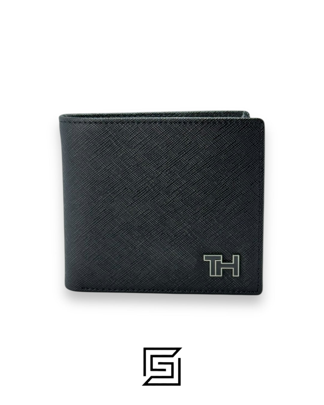TOMMY SINGLE WALLET  HARD PATTERN WITH TH METAL LOGO/BLACK
