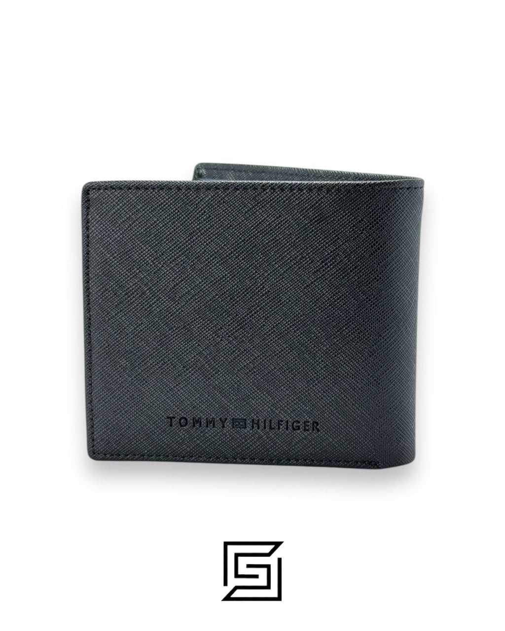TOMMY SINGLE WALLET  HARD PATTERN WITH TH METAL LOGO/BLACK