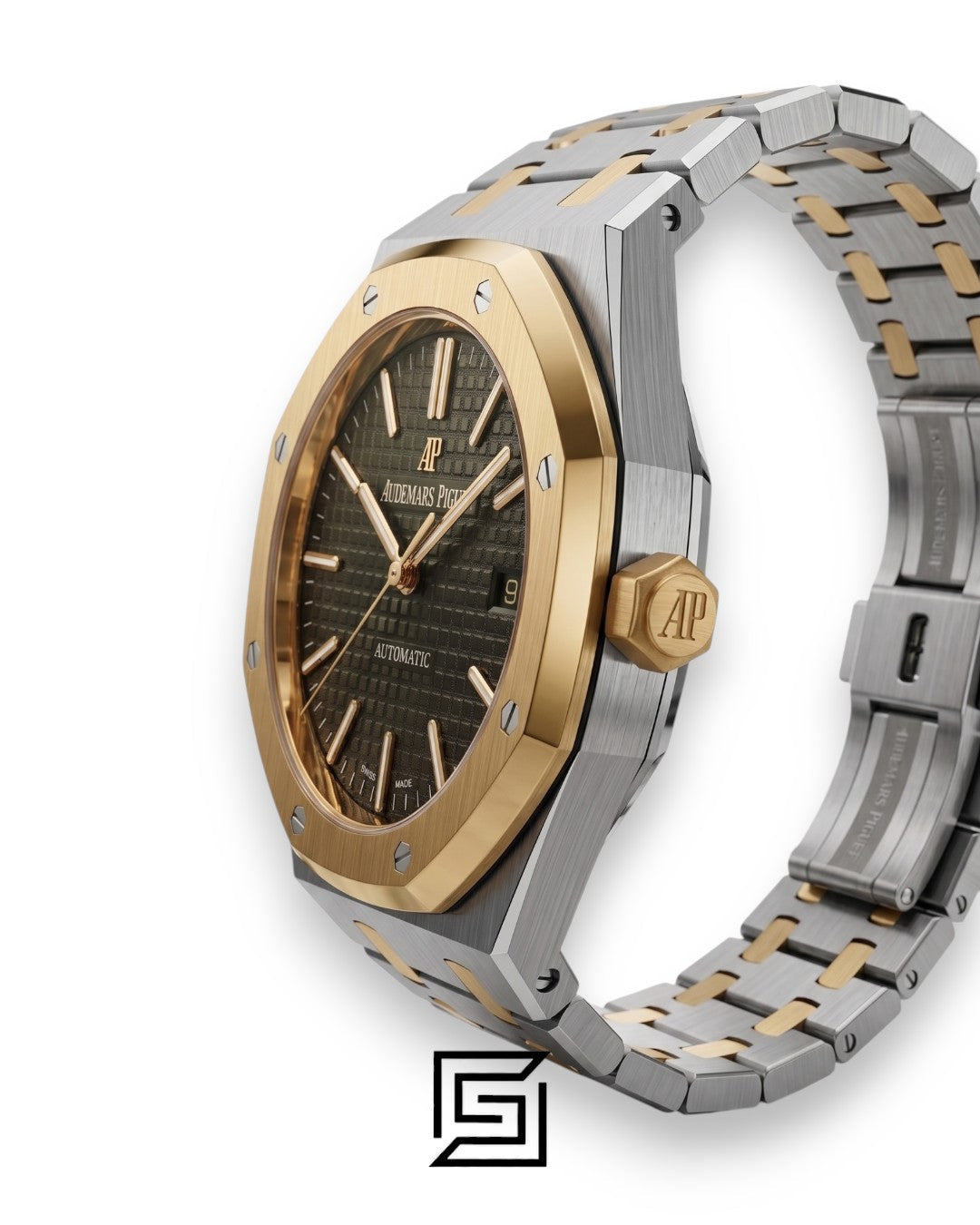 Royal Oak WF0851 Automatic Half Gold Stainless Steel 316 with Black Flat Tapisserie Dial