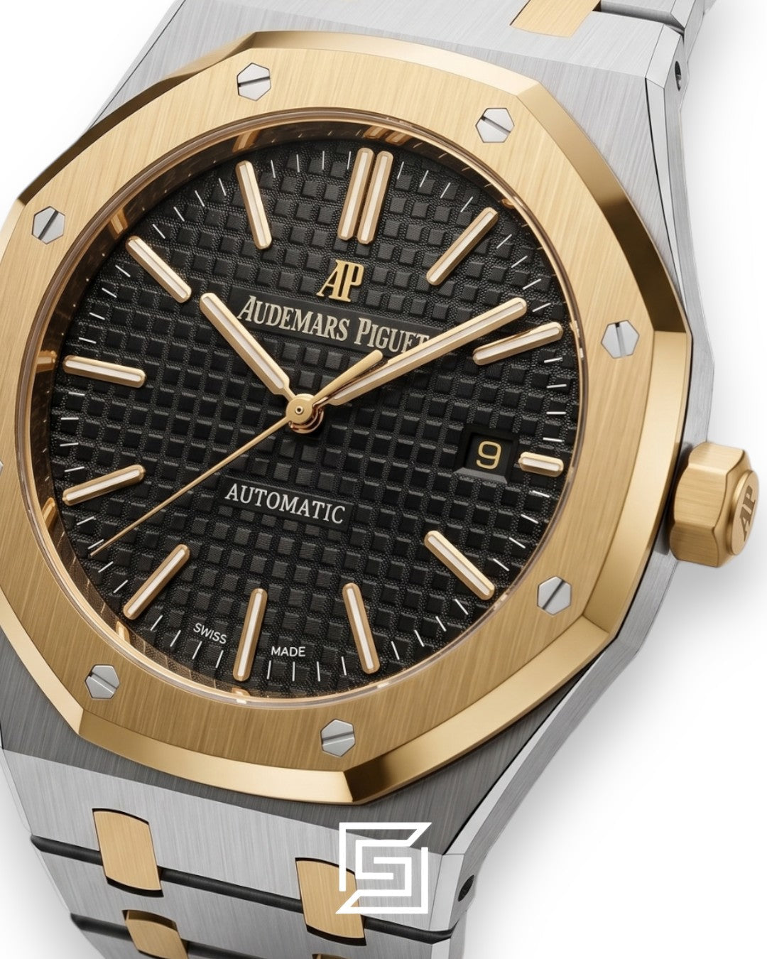 Royal Oak WF0851 Automatic Half Gold Stainless Steel 316 with Black Flat Tapisserie Dial