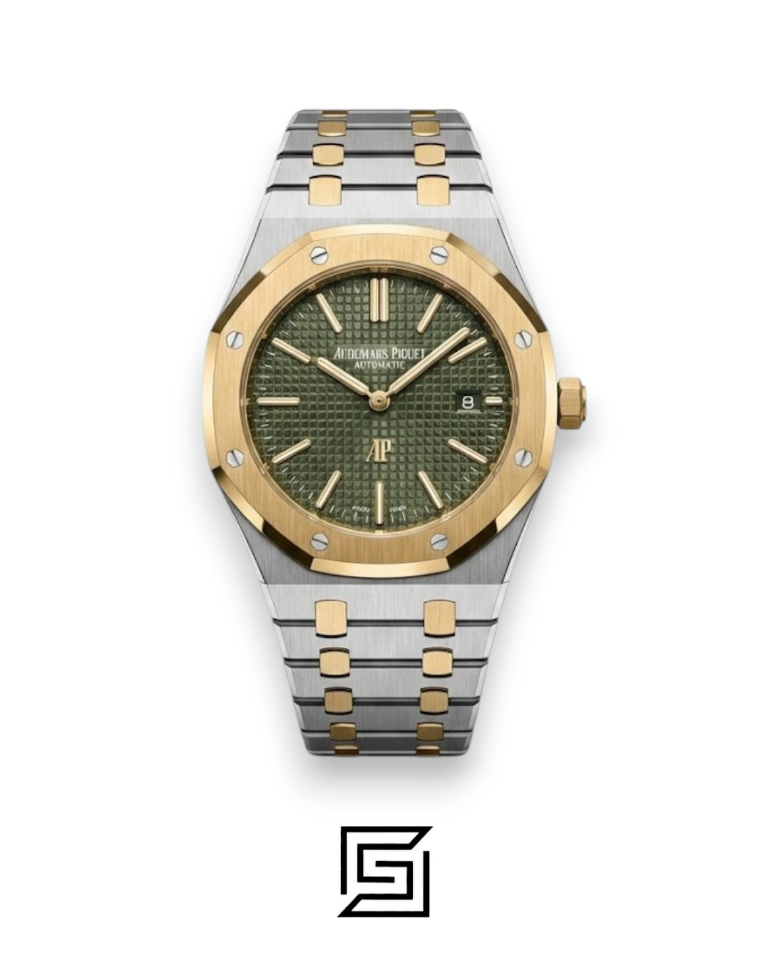 Royal Oak WF0851 Automatic Half Gold Stainless Steel 316 with Dark Green Flat Tapisserie Dial