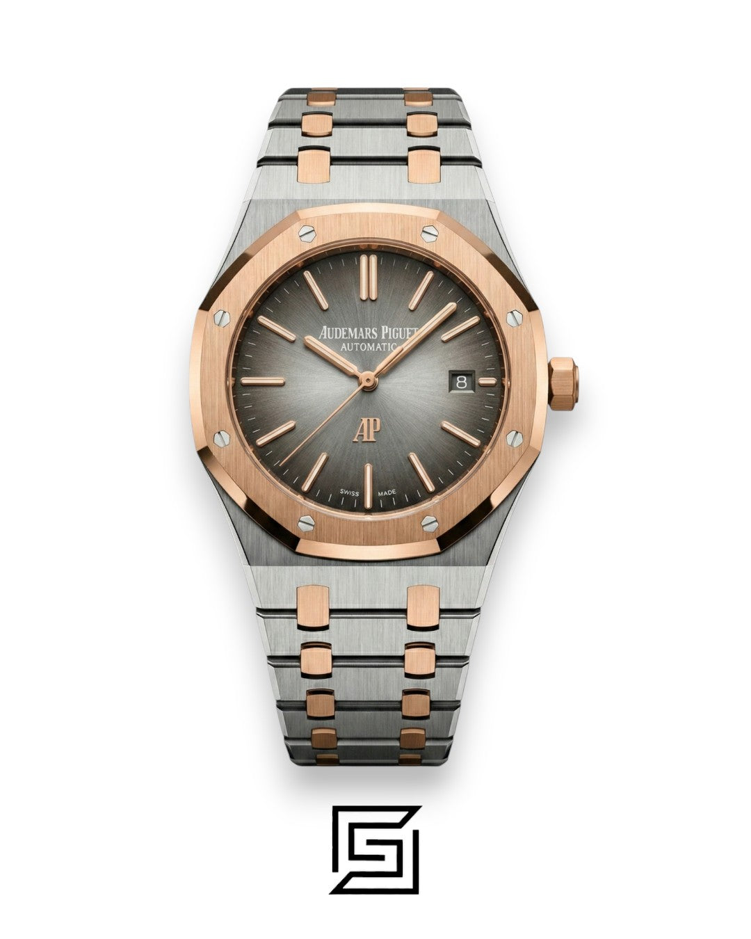 Audemars Piguet Royal Oak Automatic Flat Grey Sapphire Half Rose Gold – Two-Tone
