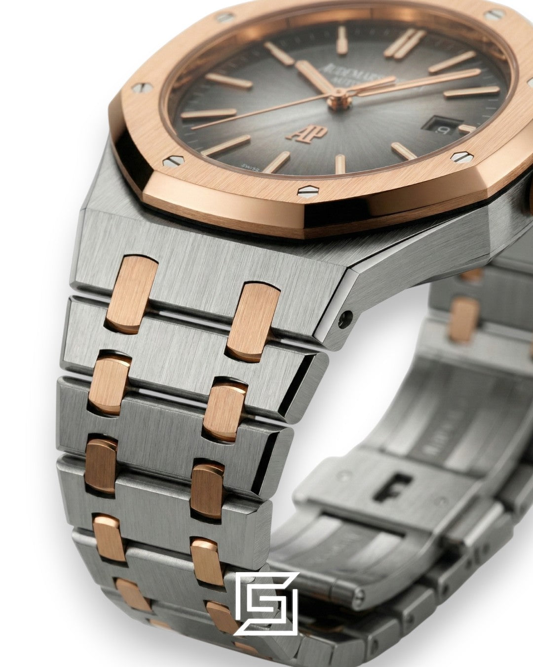 Audemars Piguet Royal Oak Automatic Flat Grey Sapphire Half Rose Gold – Two-Tone