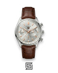 Tag Heuer Carrera Silver Dial Chronograph Brown Leather Men’s Watch