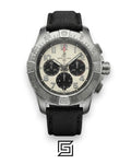 Breitling Chronograph White Panda Dial Black Fabric Strap Men’s Watch