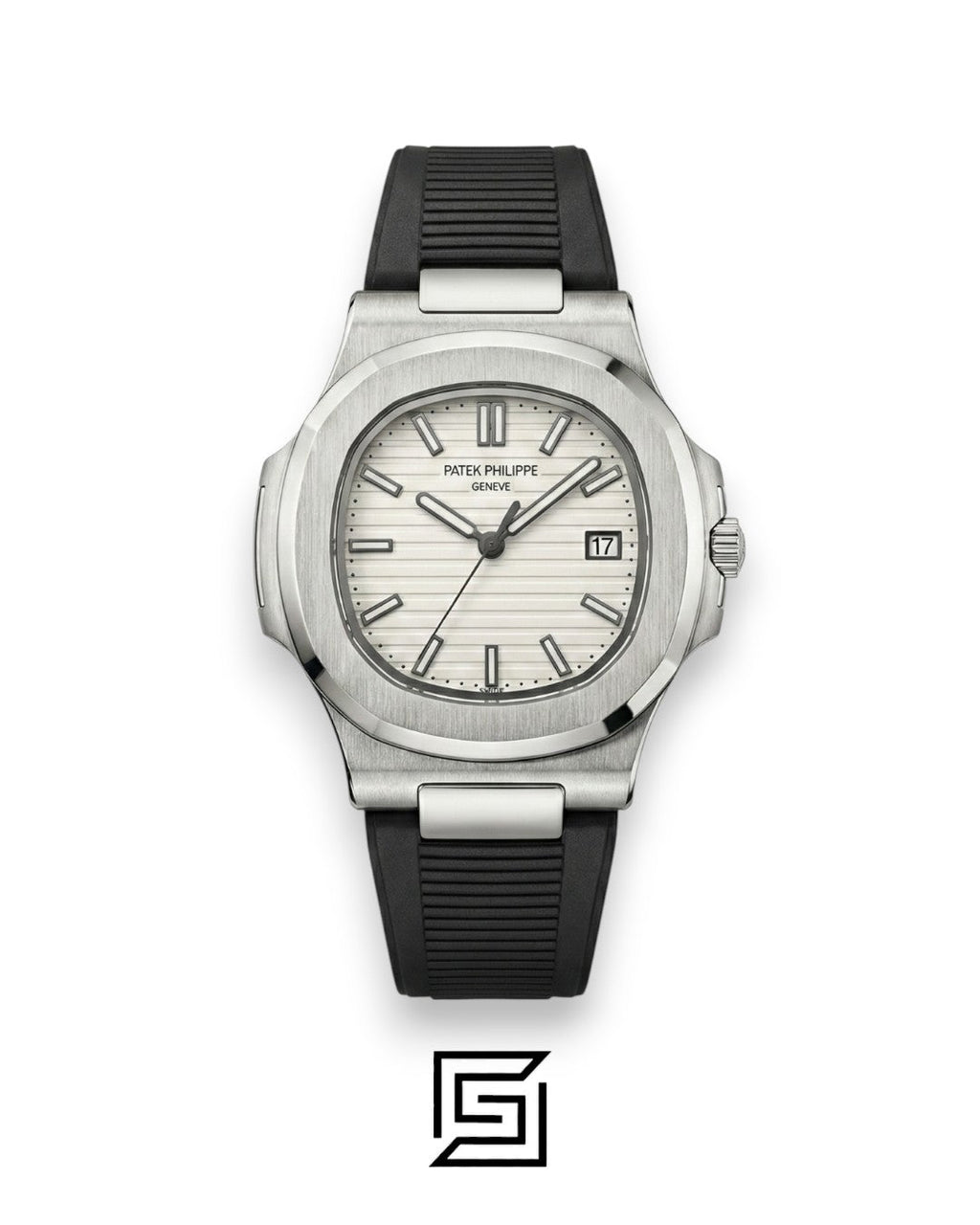 Patek Philippe Nautilus – White Dial – Black Rubber Strap – Japanese Automatic
