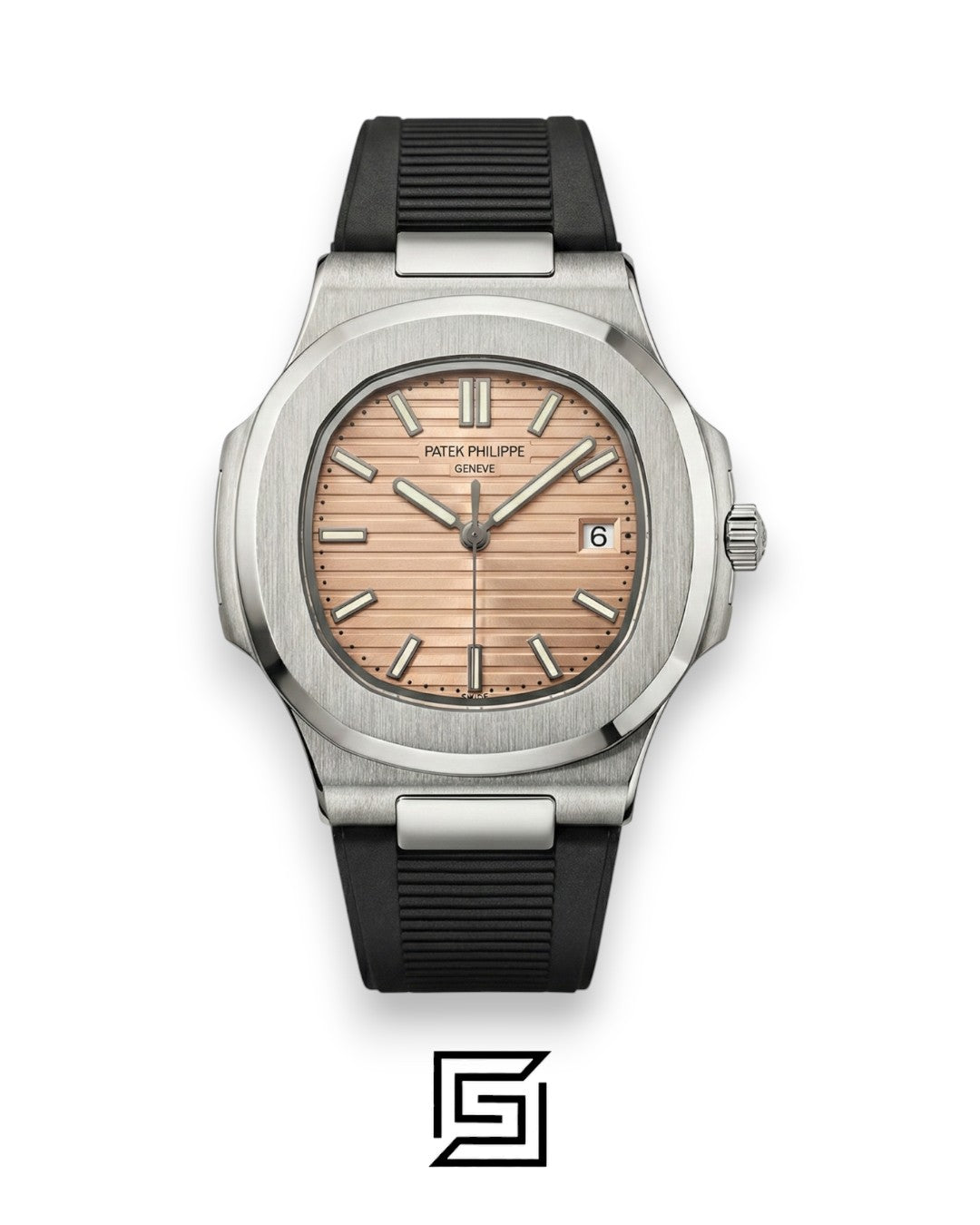 Patek Philippe Nautilus – Salmon Dial – Black Rubber Strap – Japanese Automatic