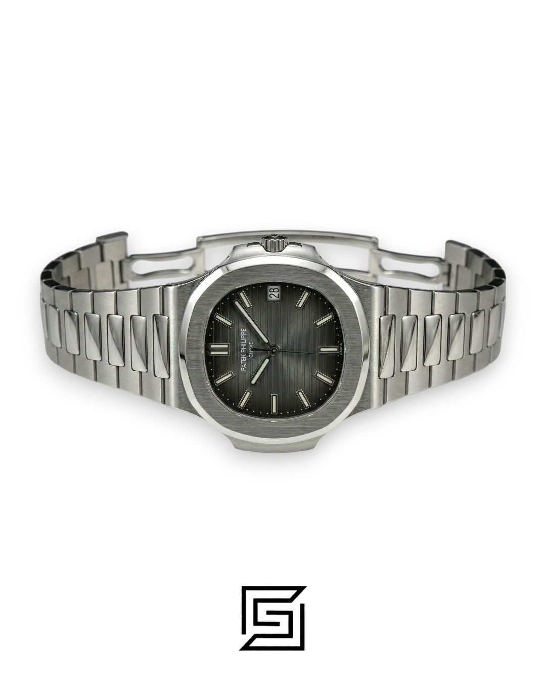 Patek Philippe Nautilus – Textured Grey Dial - Silver Stainless Steel Bracelet - Japanese Automatic