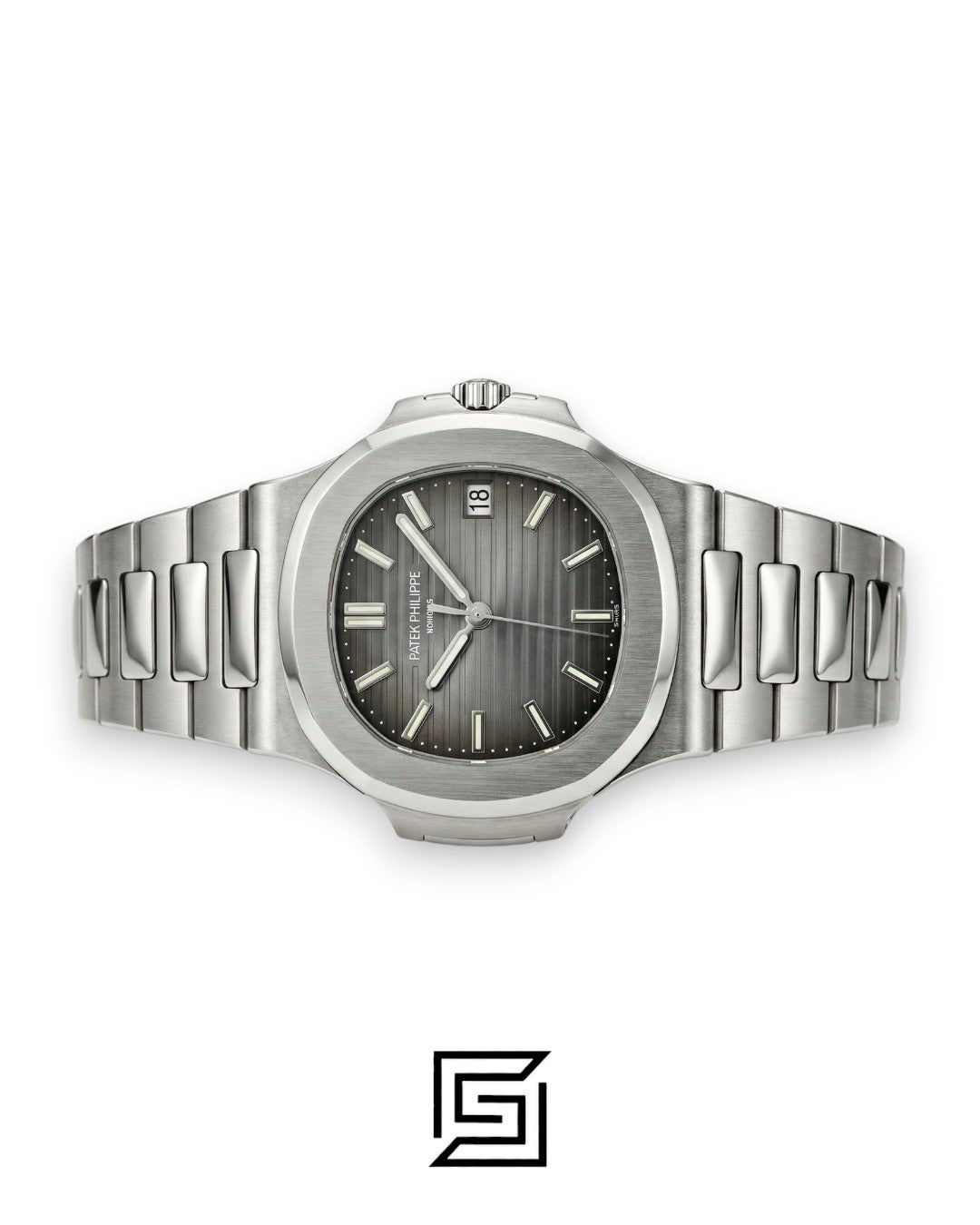 Patek Philippe Nautilus – Textured Grey Dial - Silver Stainless Steel Bracelet - Japanese Automatic