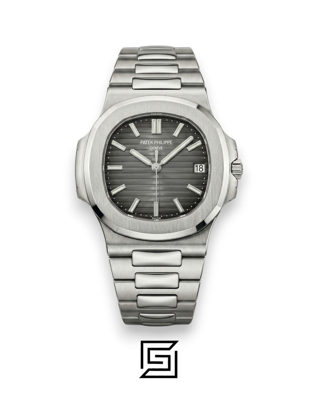 Patek Philippe Nautilus – Textured Grey Dial - Silver Stainless Steel Bracelet - Japanese Automatic