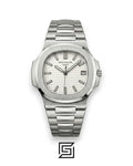 Patek Philippe Nautilus – Textured White Dial - Silver Stainless Steel Bracelet - Japanese Automatic