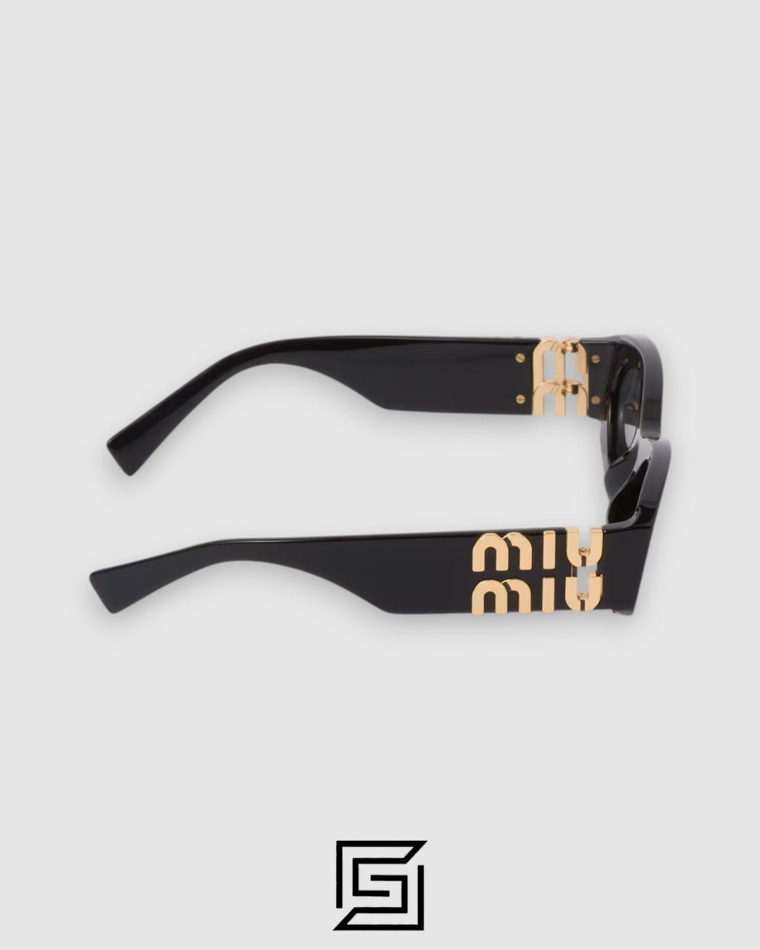Miu Miu SMU11w عدسات سوداء وإطار أسود