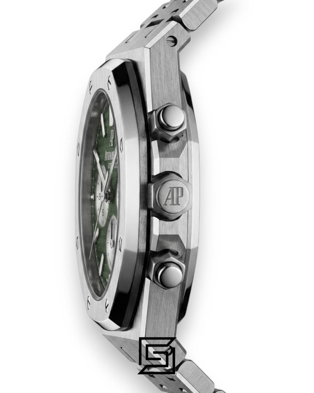 Royal Oak WF0851 Chronograph Green Tapisserie Silver Dial – Stainless Steel