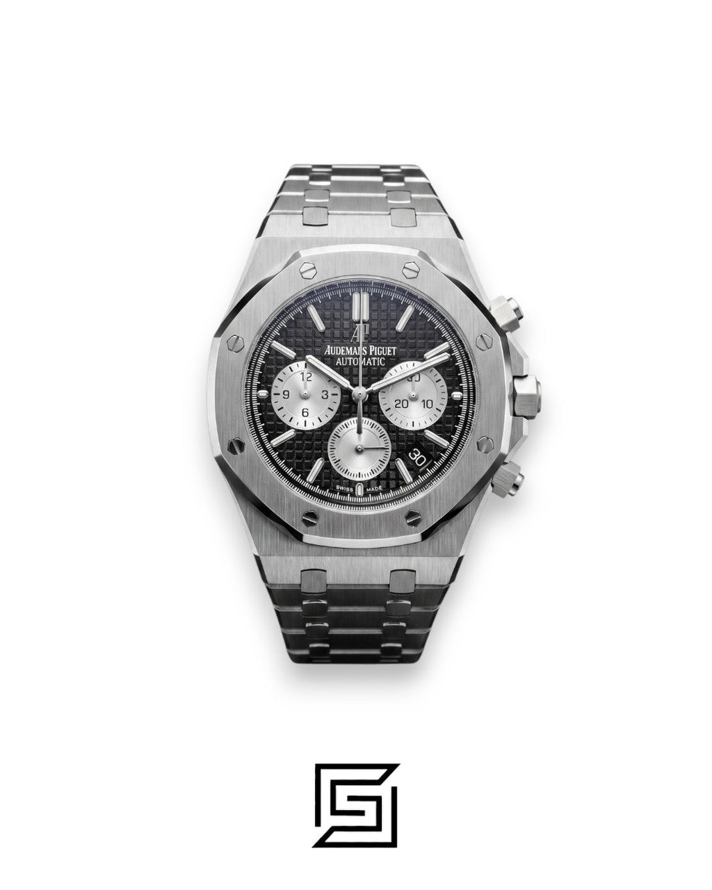 Royal Oak WF0851 Chronograph Black Tapisserie Silver Dial – Stainless Steel