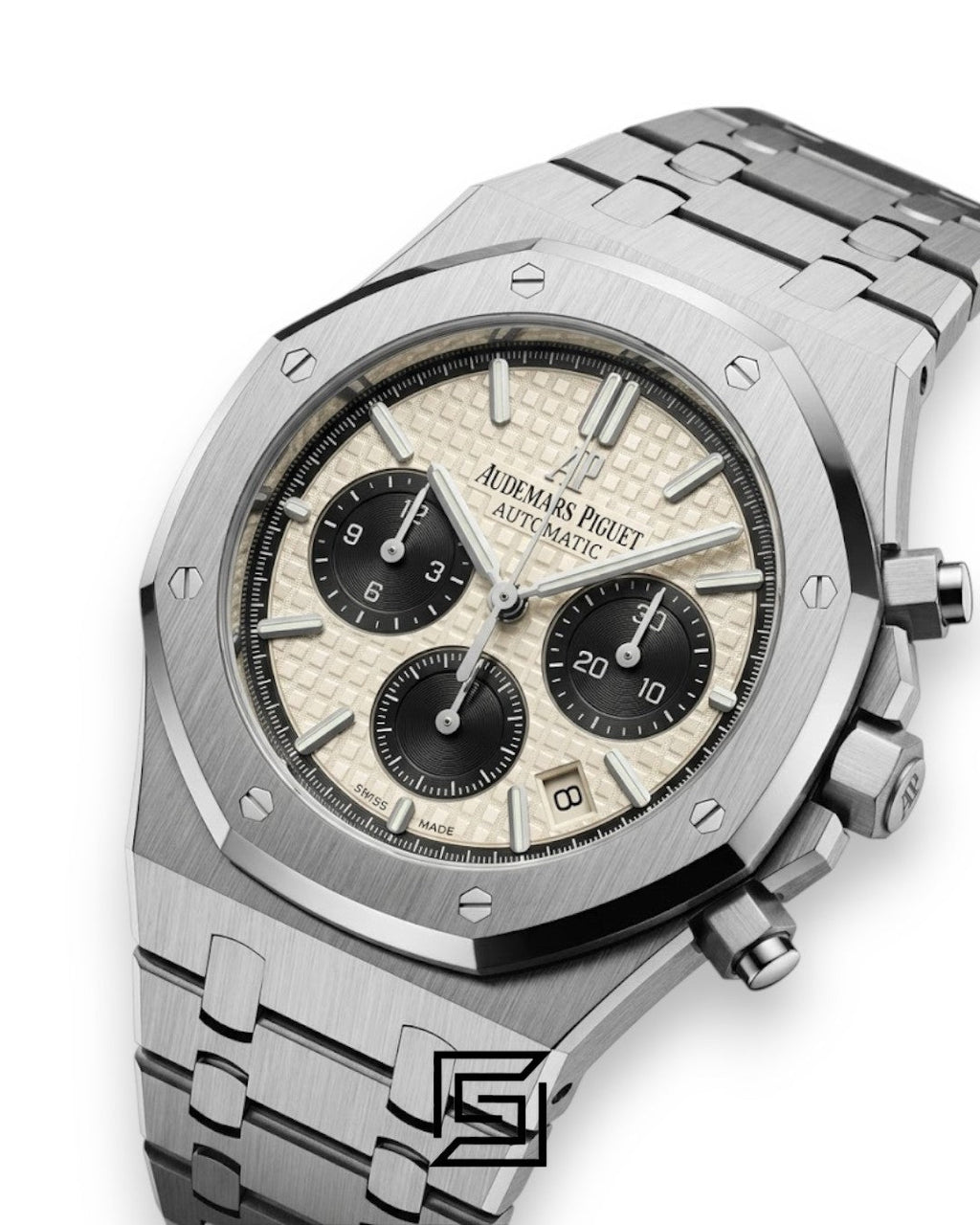 Royal Oak WF0851 Chronograph White Tapisserie Black Dial – Stainless Steel