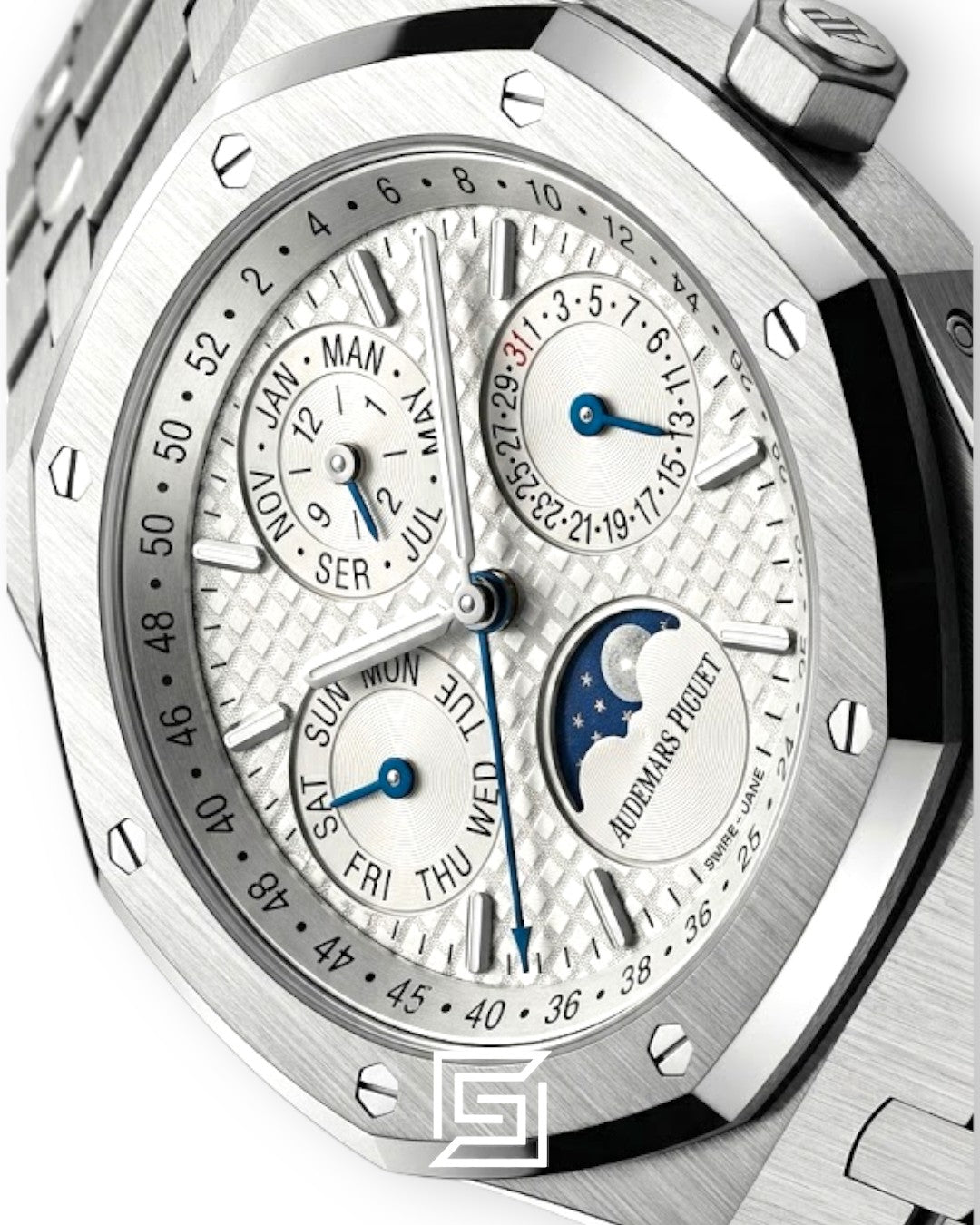 Royal Oak WF0851 ستانلس ستيل 316 أوتوماتيكية بتقويم دائم مينا أبيض