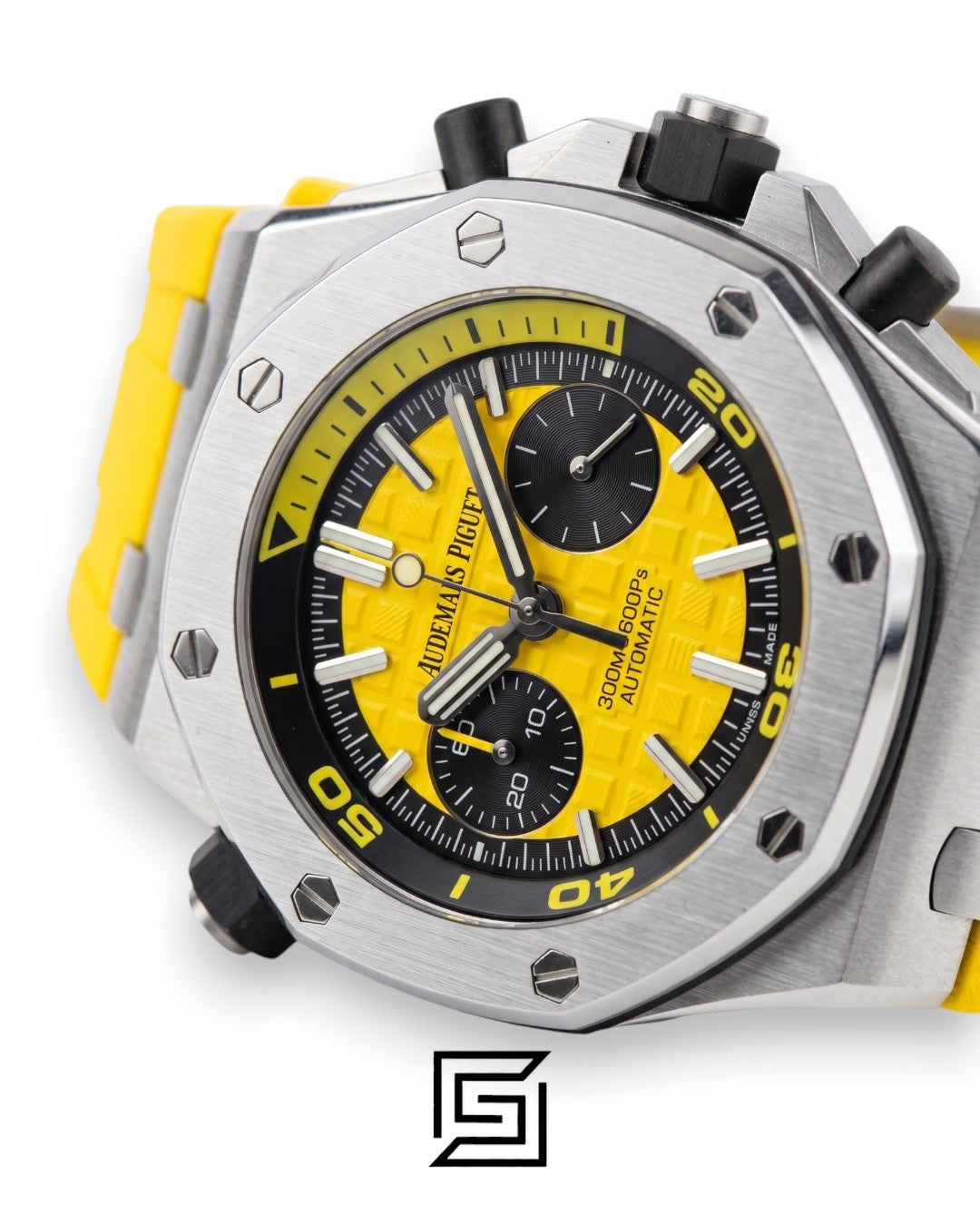 Royal Oak OffShore WF0851 كوارتز عدادين مطاط أصفر