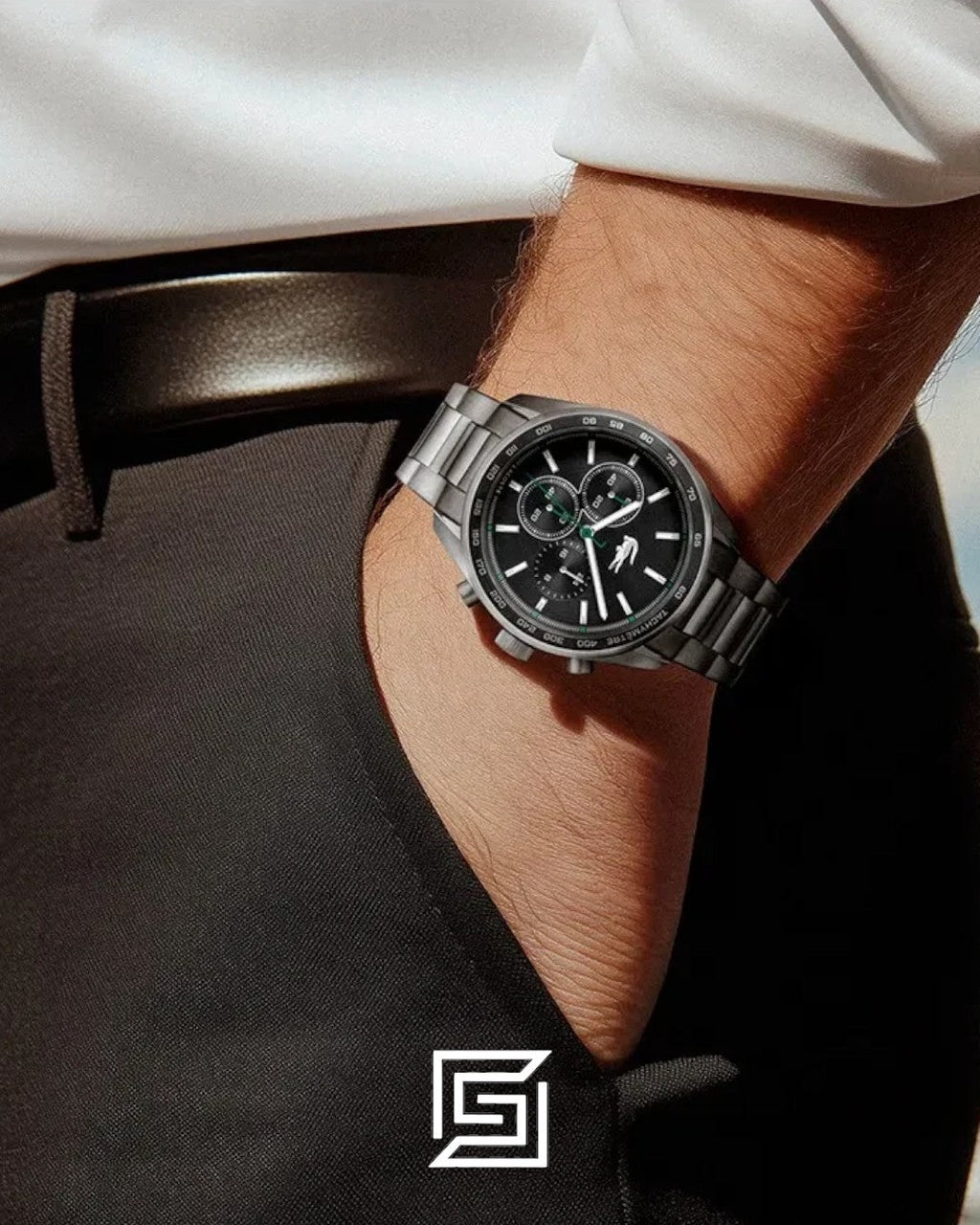 Lacoste 2011347 Men's Chronograph Black Dial Stainless Steel Watch