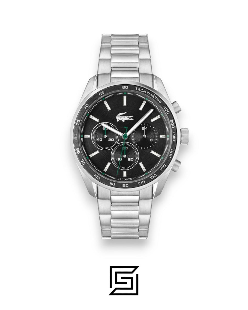 Lacoste 2011347 Men's Chronograph Black Dial Stainless Steel Watch