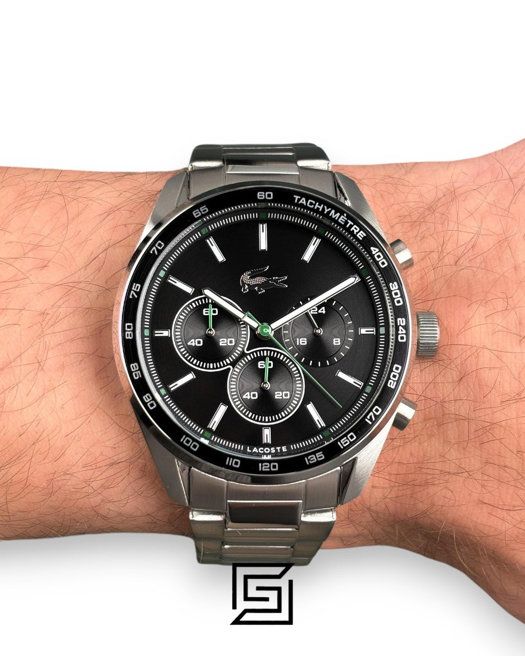 Lacoste 2011347 Men's Chronograph Black Dial Stainless Steel Watch