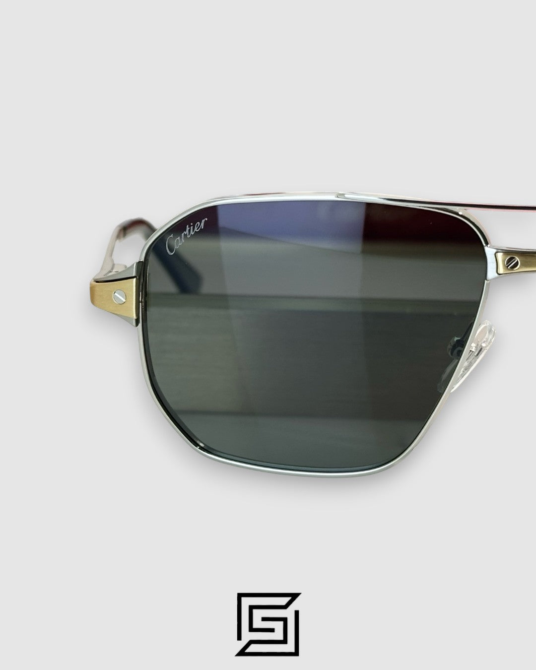 CT0424S - 001 Silver Frame Black Lenses