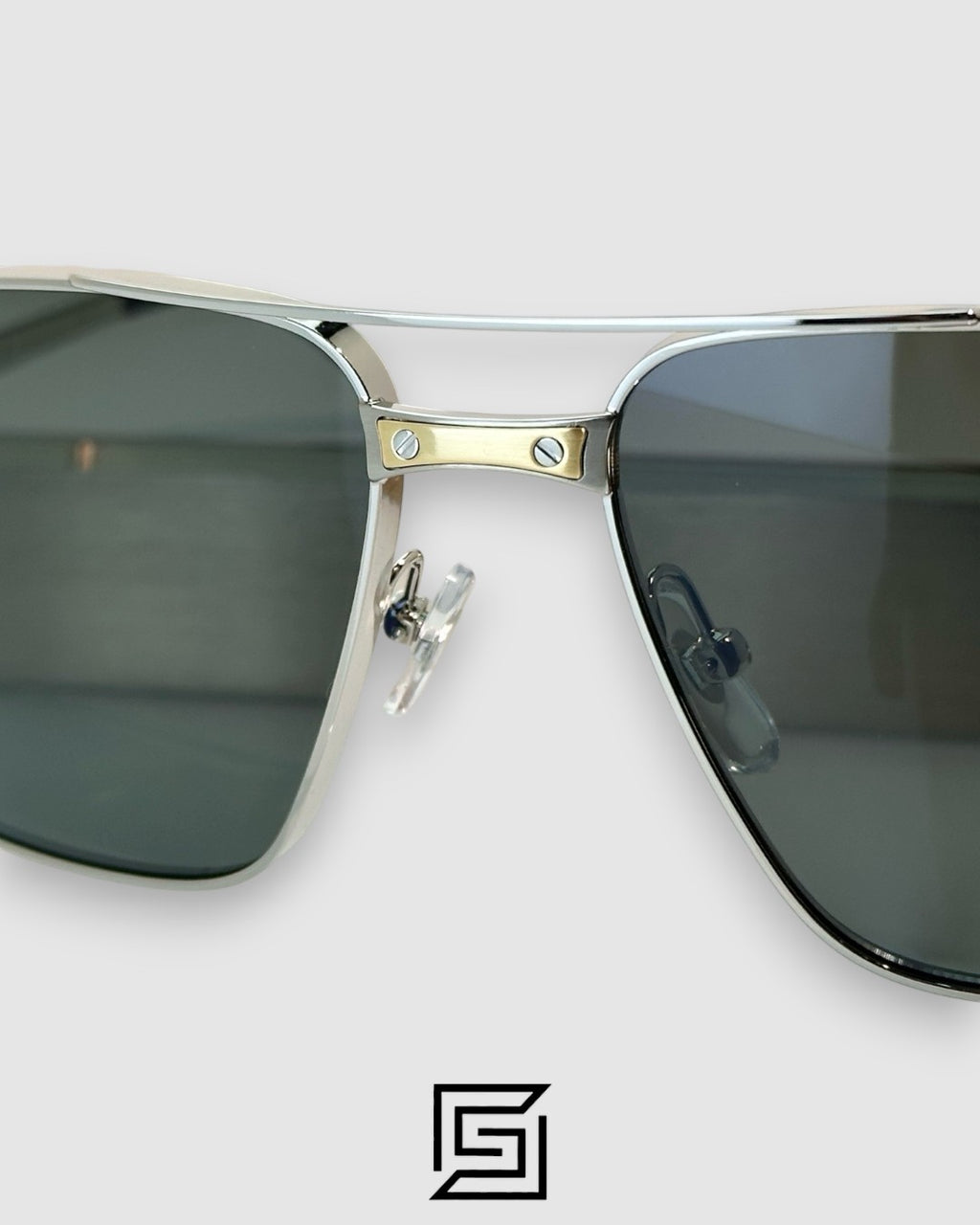 CT0424S - 001 Silver Frame Black Lenses