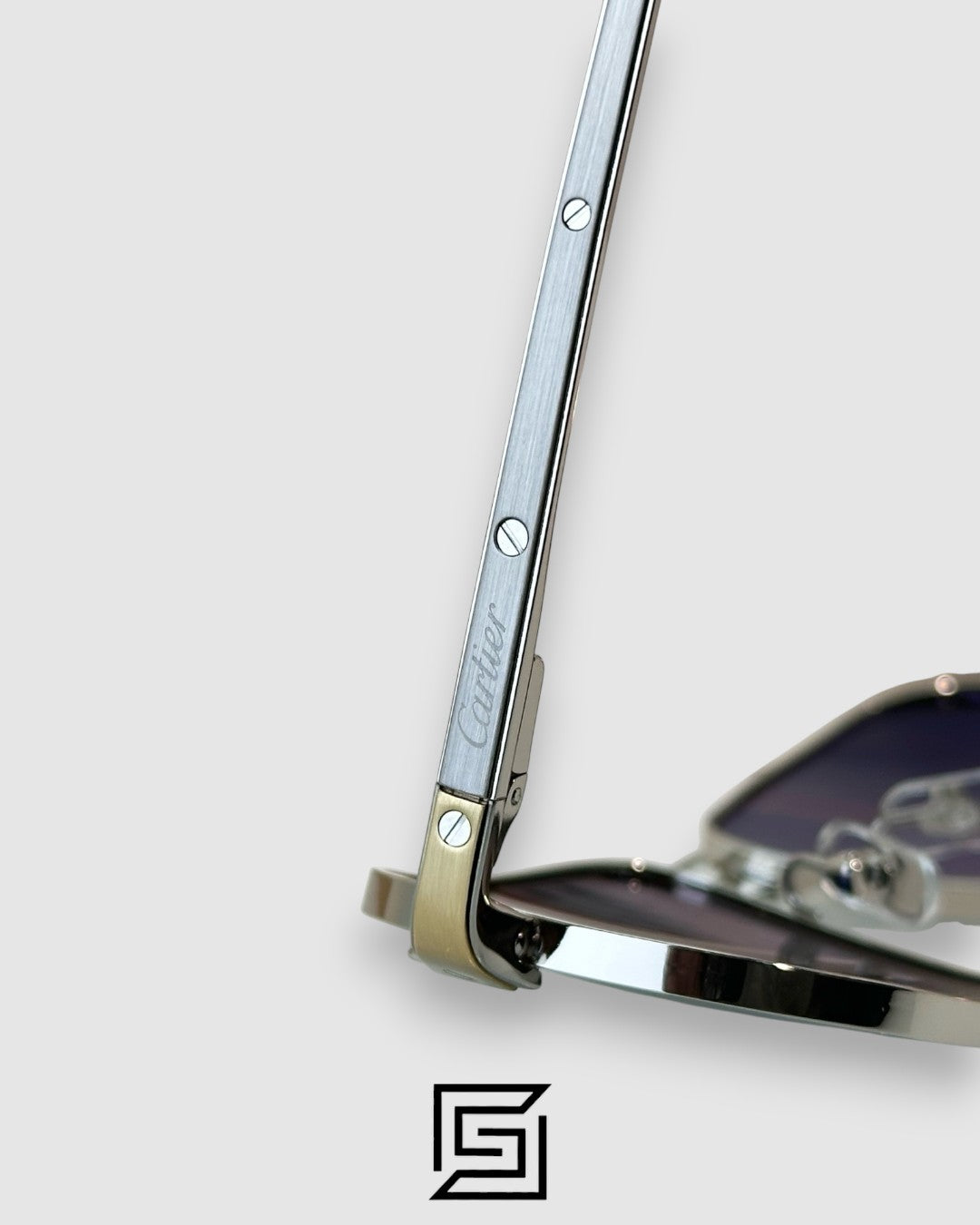CT0424S - 001 Silver Frame Black Lenses