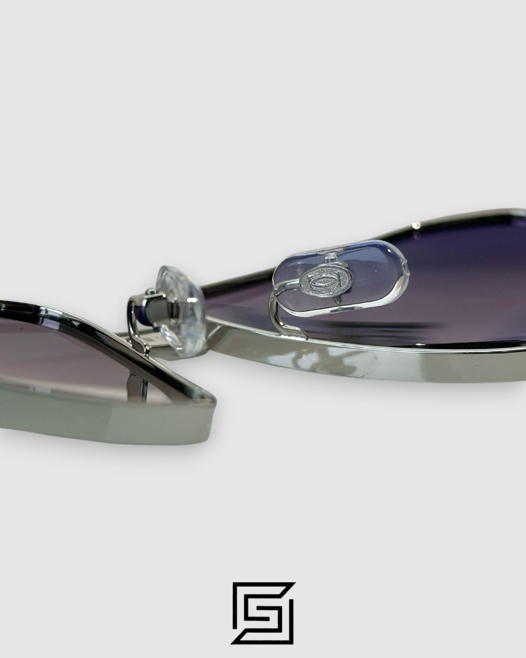 CT0424S - 001 Silver Frame Black Lenses
