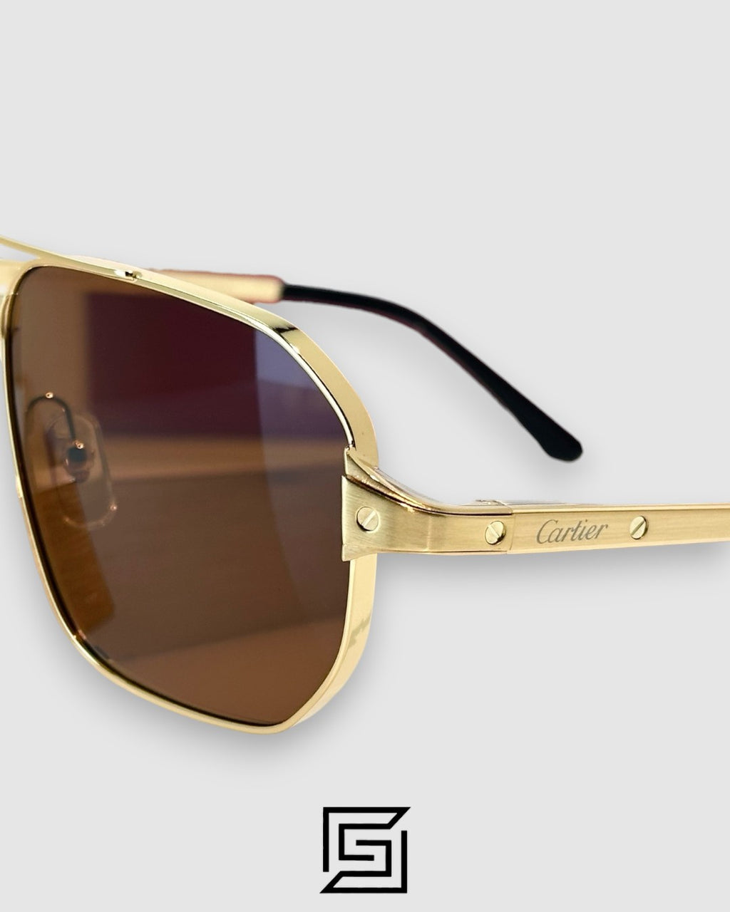 CT0424S - 003 Gold Frame Brown Lenses