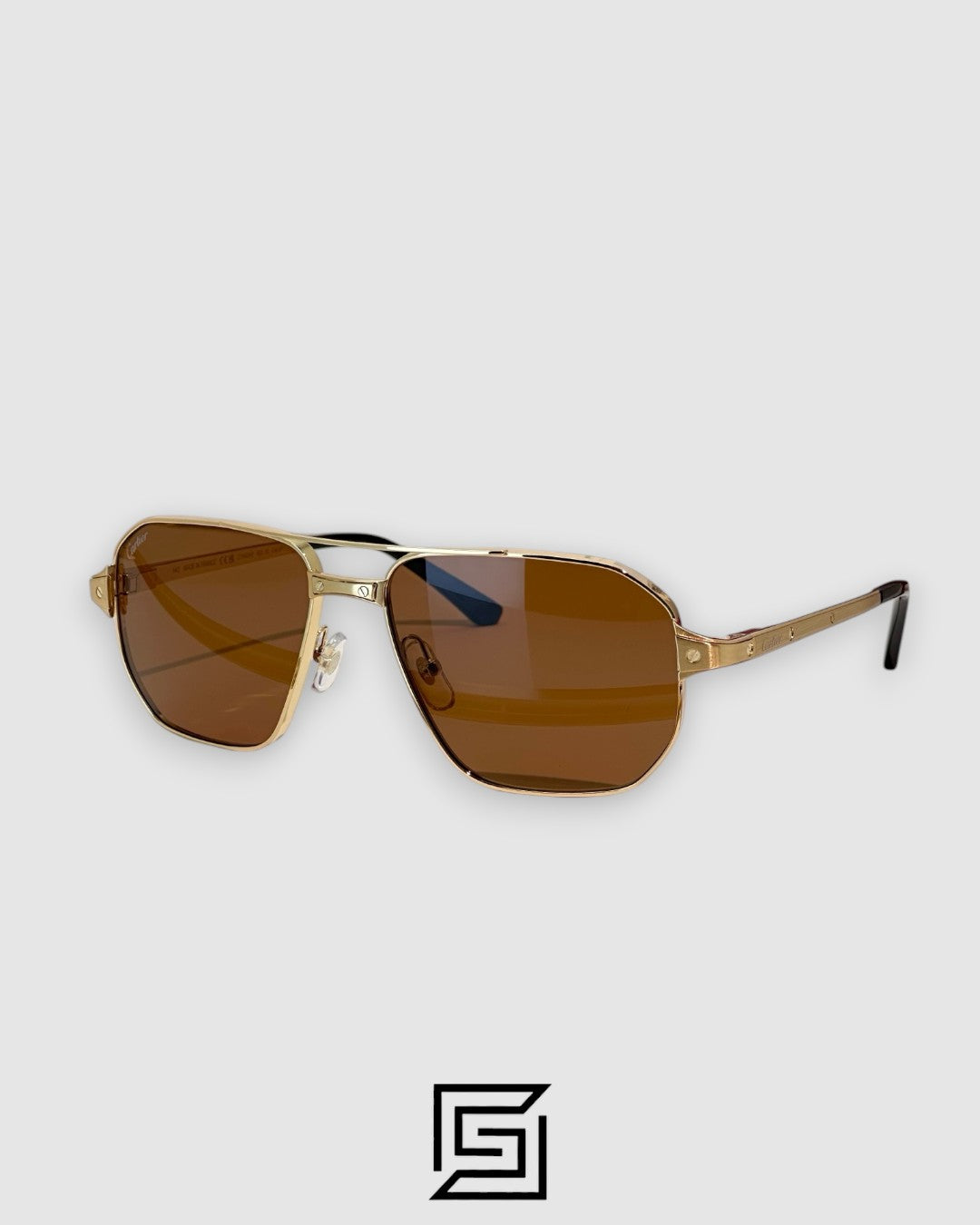 CT0424S - 003 Gold Frame Brown Lenses