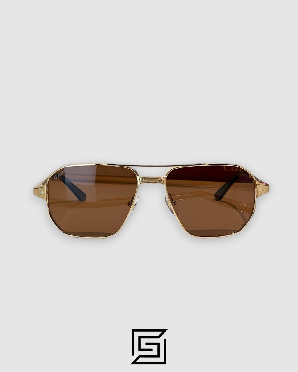 CT0424S - 003 Gold Frame Brown Lenses