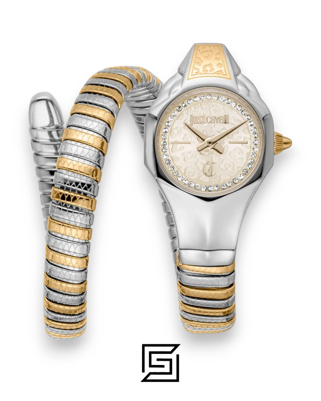 Just Cavalli JC1L354M0055 Women's Two-Tone Snake Bracelet Watch