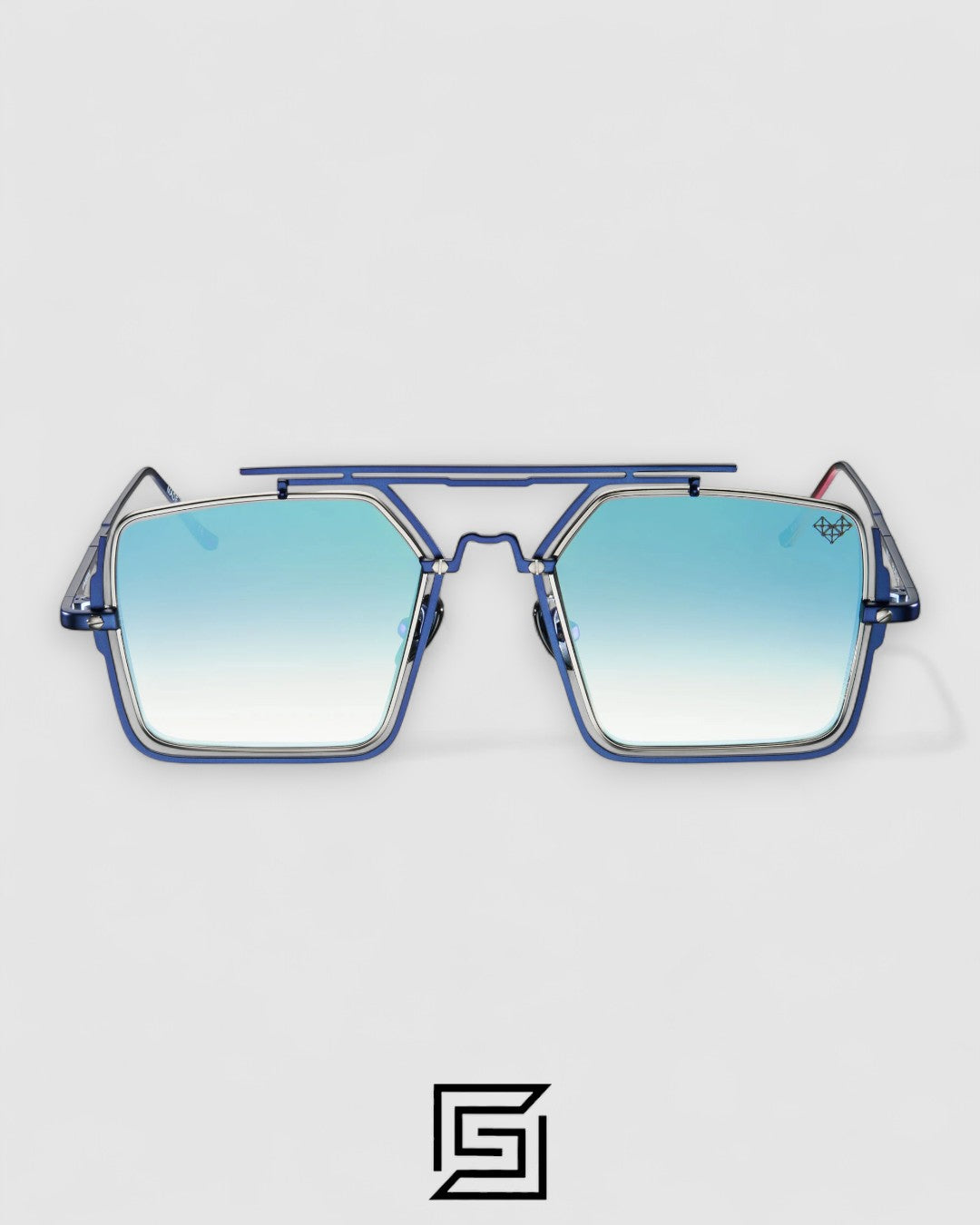 Vysen The Marcus - MA2 Dark Blue Matte Shiny Silver Frame Blue Gradient Lenses