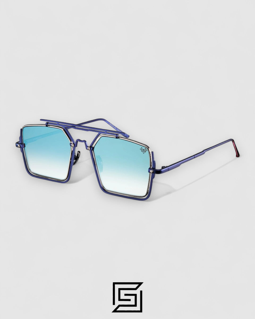 Vysen The Marcus - MA2 Dark Blue Matte Shiny Silver Frame Blue Gradient Lenses