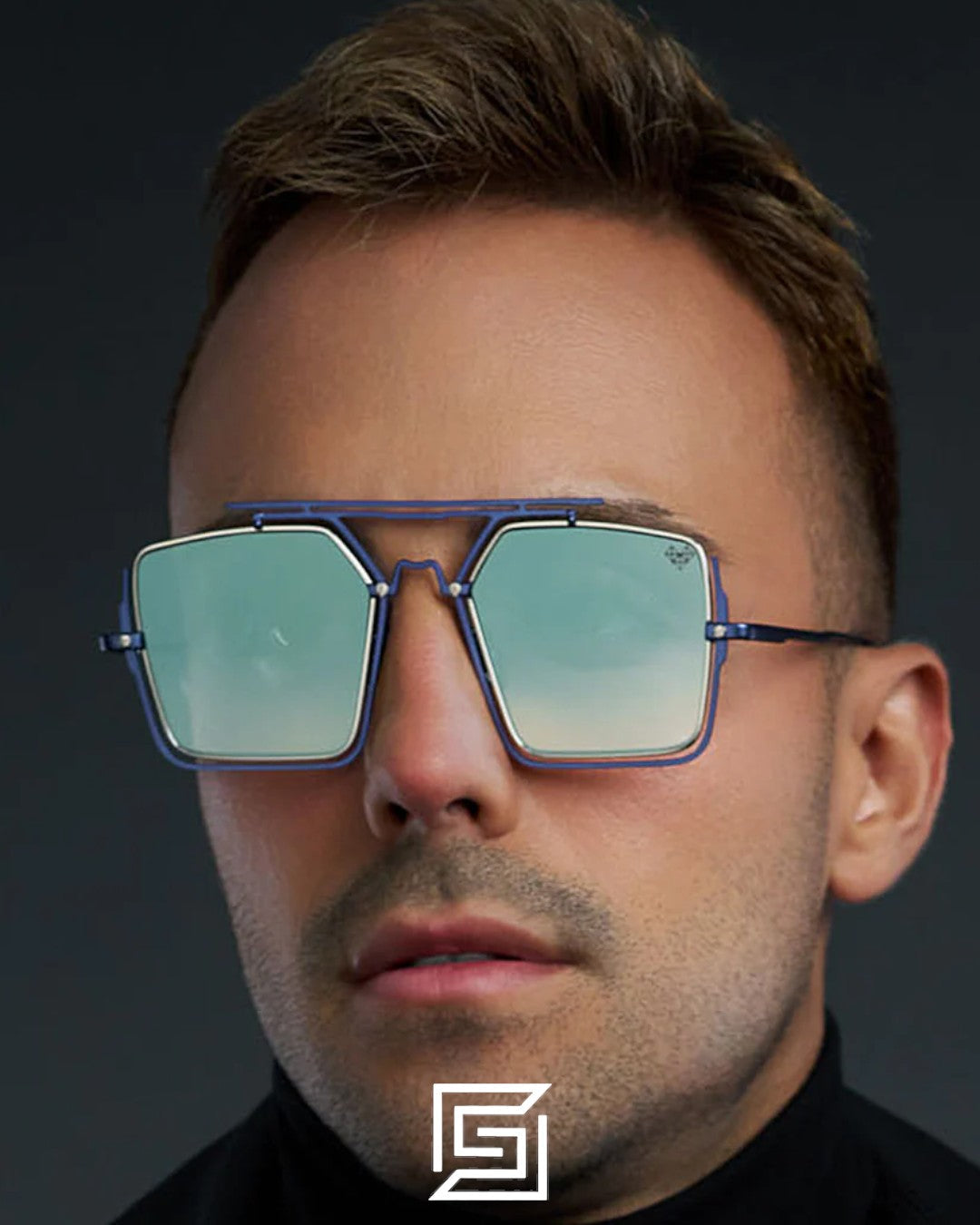 Vysen The Marcus - MA2 Dark Blue Matte Shiny Silver Frame Blue Gradient Lenses