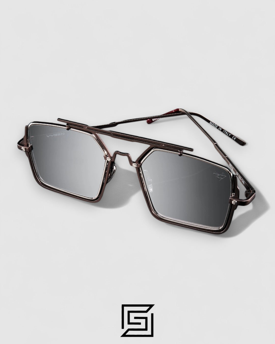 Vysen The Marcus - MA3 Dark Gunmetal Matte &amp; Shiny Silver Frame Silver Mirror Lenses