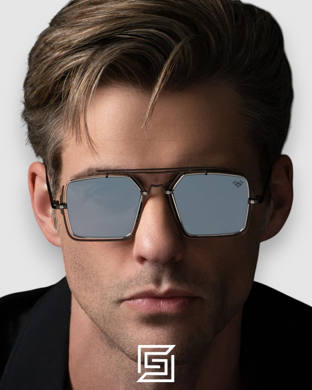 Vysen The Marcus - MA3 Dark Gunmetal Matte &amp; Shiny Silver Frame Silver Mirror Lenses