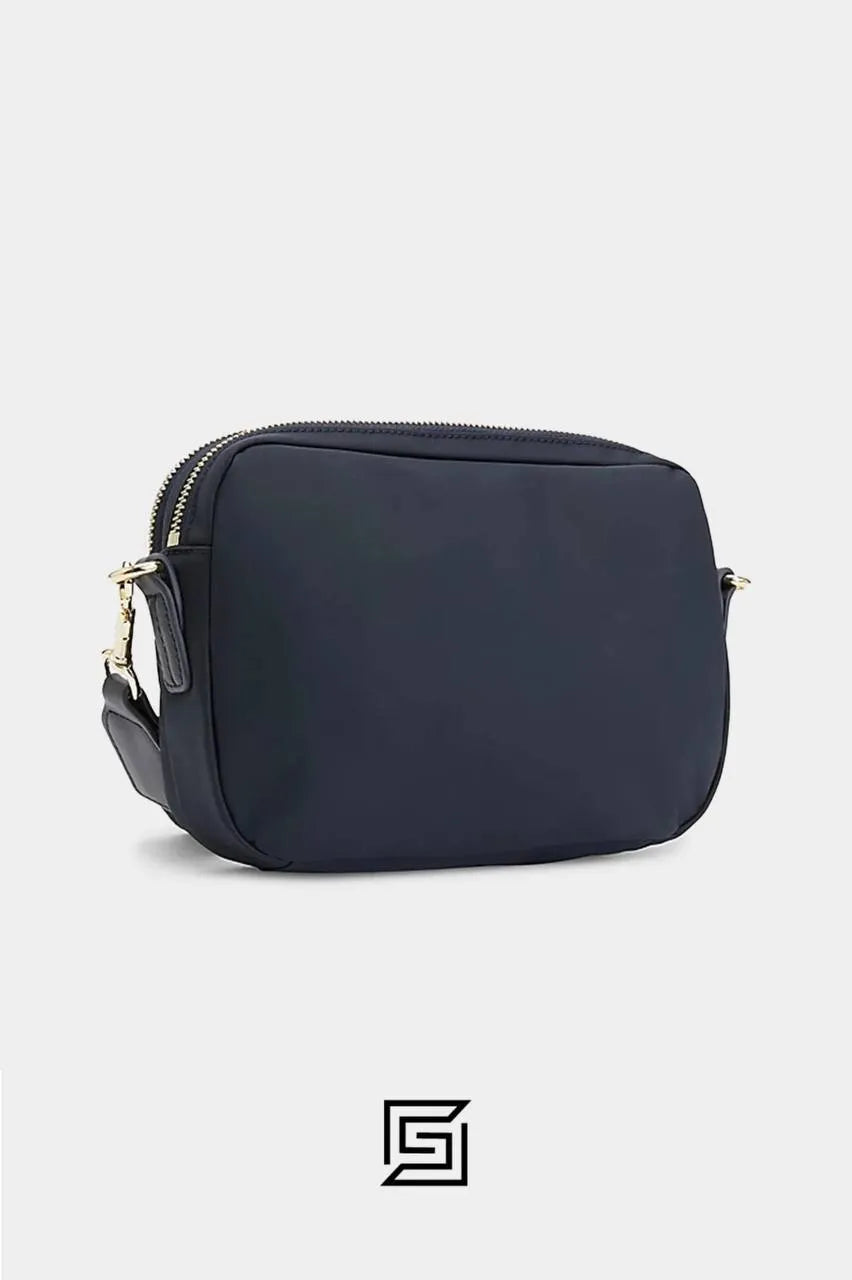 leather Shoulder bag Tommy Hilfiger Poppy Crossover bag dark blue AW0AW13154