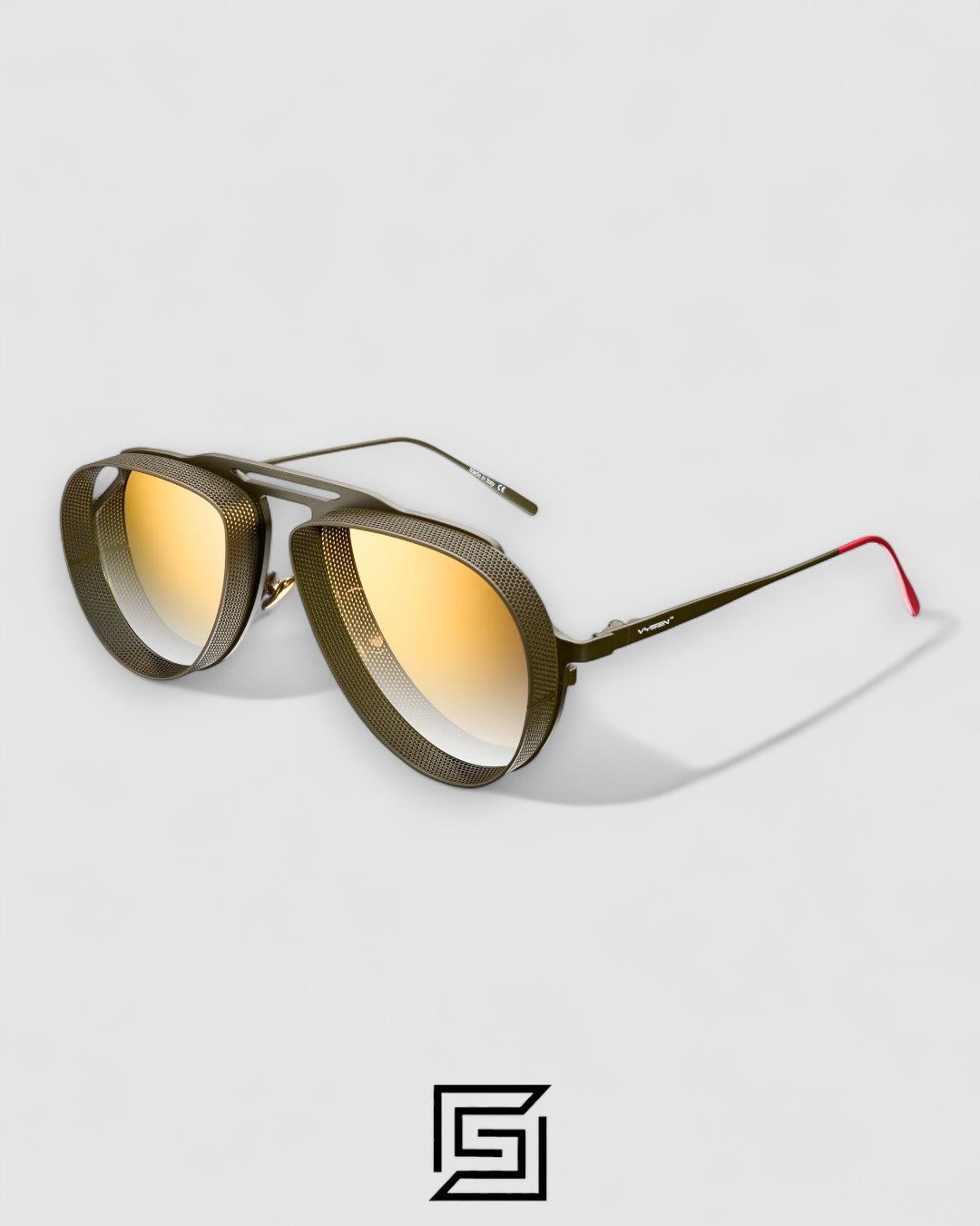Vysen The Tom - T6 Dark Military Green Matte Frame Gold Mirror Gradient Lenses