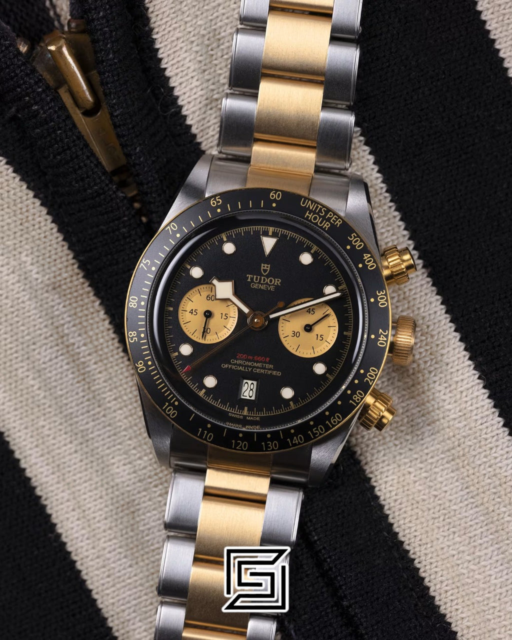 Tudor Black Bay Half Gold Black Counters