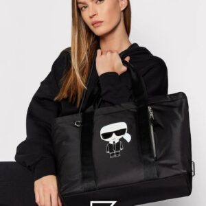 Bags,Leather,Women Karl Lagerfeld leather Nylon Karl Iconik Model 215W3016 Color Black Karl Lagerfeld