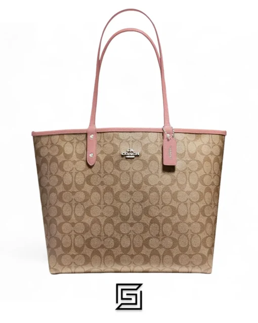 Bags,Leather,Women Coach leather Tote In Signature Canvas Style No. F36658 PINK Coach