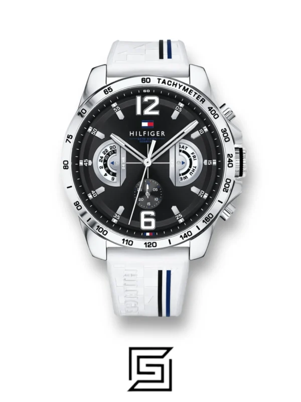 Men,Watches,Men,Original Watches original-watches Tommy Hilfiger Men's Black Dial Rubber Band Watch - 1791475 Tommy Hilfiger