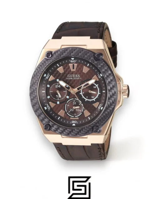 Men,Original Watches watches GUESS Men's Quartz Watch with Analog Display and Leather Strap W1058G2 Guess