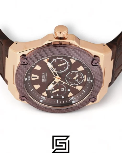 Men,Original Watches watches GUESS Men's Quartz Watch with Analog Display and Leather Strap W1058G2 Guess